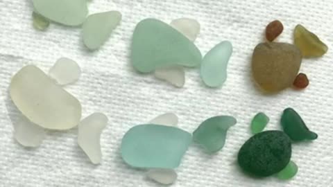 sea glass arts/real stone craft/ beachstone decoration ideas