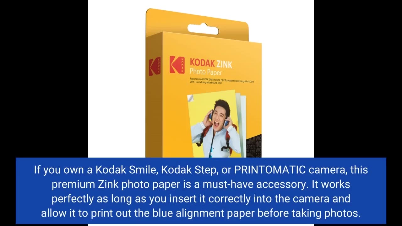 Kodak 2"x3" Premium Zink Photo Paper (50 Sheets) Compatible with Kodak Smile, Kodak Step, PRINT...