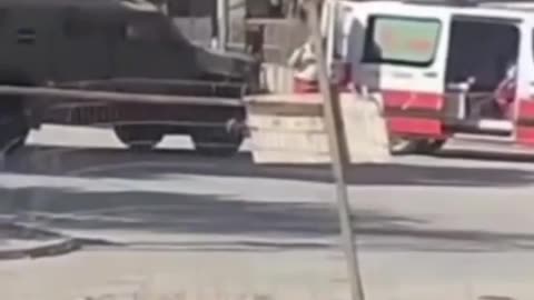 IDF soldiers blocking Palestinian ambulances in Jenin