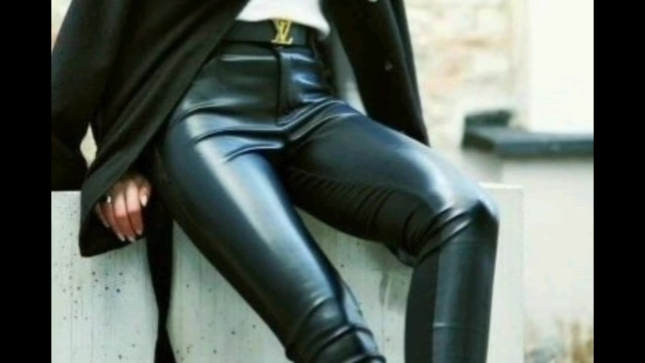 100 plus Best faux and latex leggings pants outfits for women's