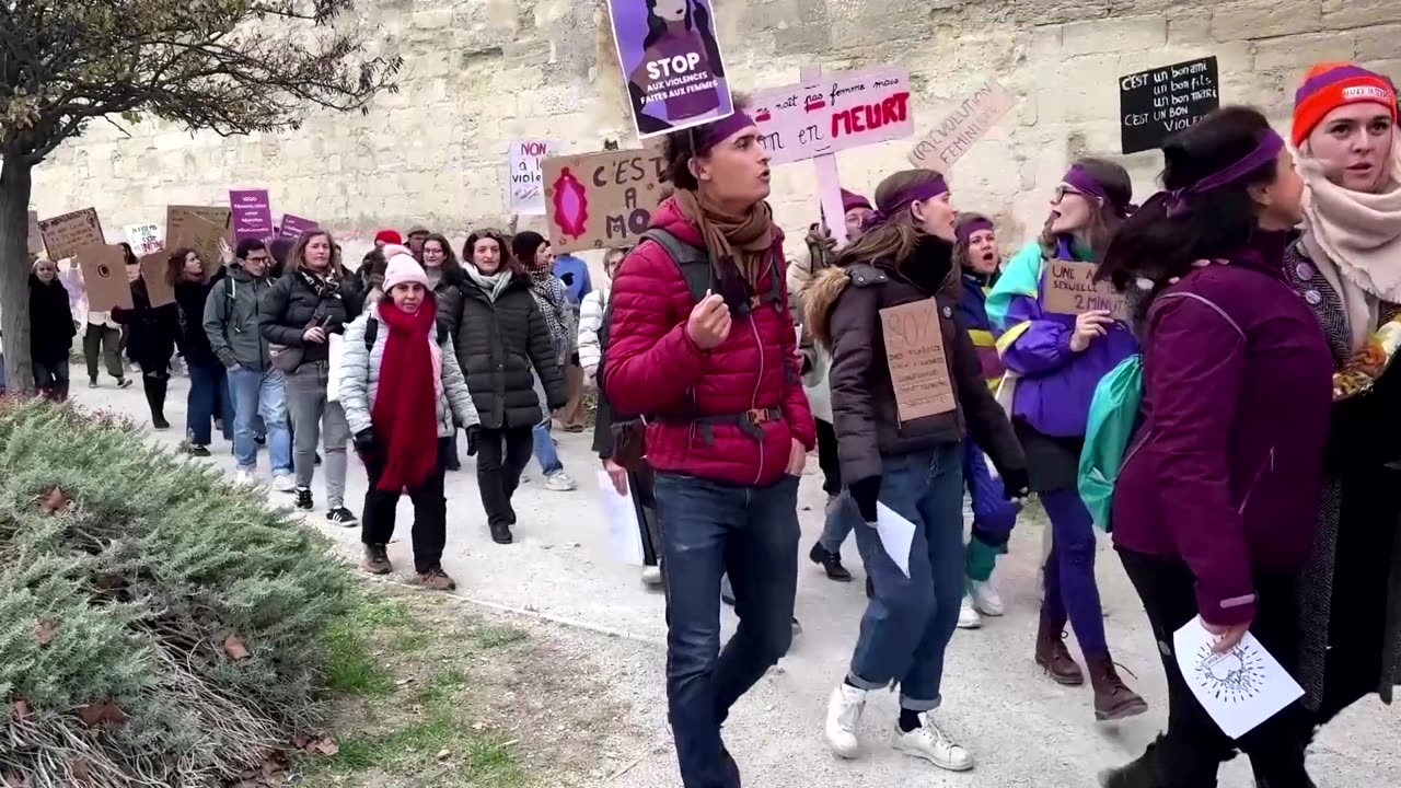 Thousands march in France to condemn violence against women