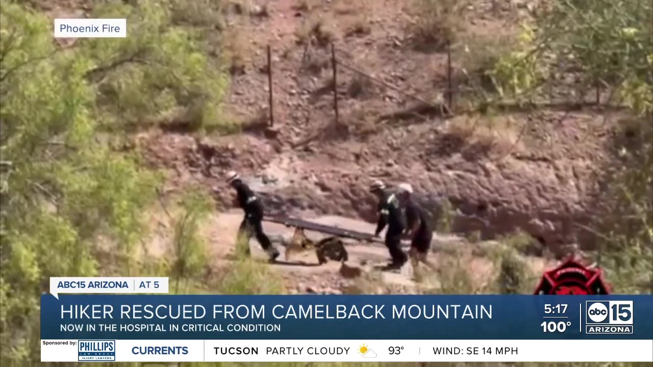 Man in critical condition after suffering heat exhaustion on Camelback Mountain Monday