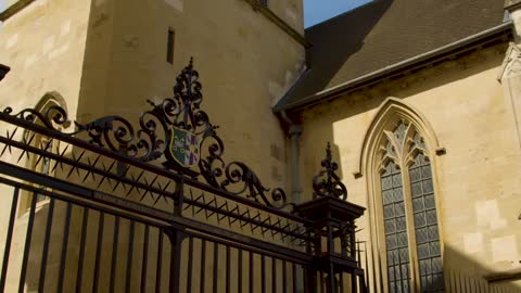 Panning Shot of St Peters College In Oxford England