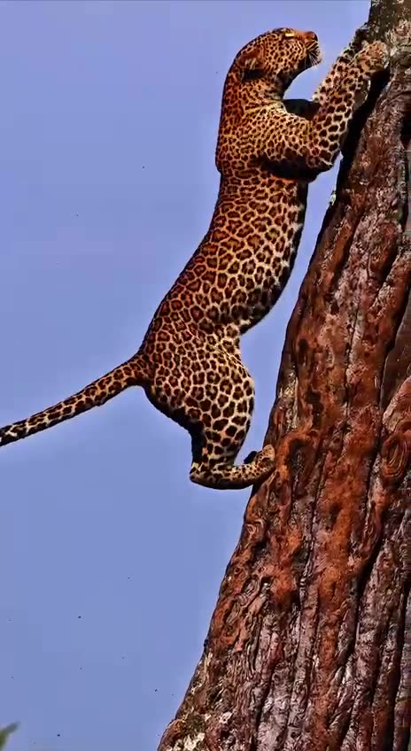 The raw power of the wild male African Leopard