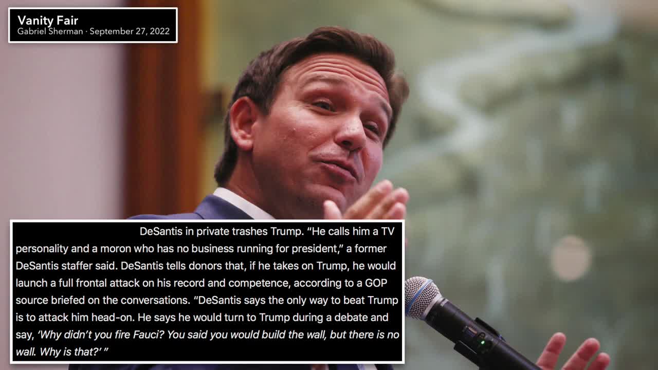 DeSantis Privately Calls Trump a “Moron”