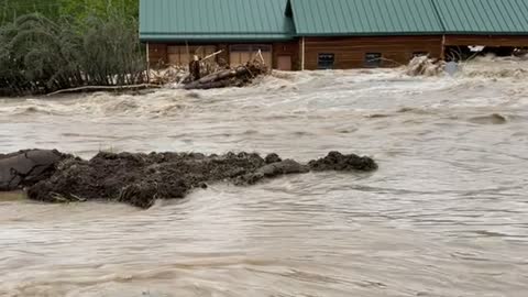 Rock Creek River Flood in Red Lodge, Montana