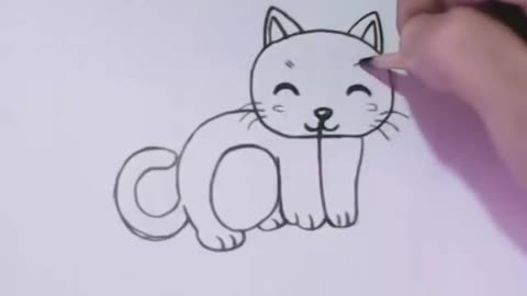 Learn how to draw a cat from the word cat