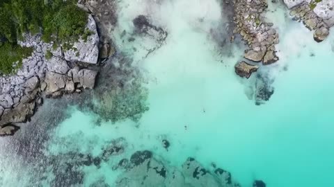 Sea waves and beach drone