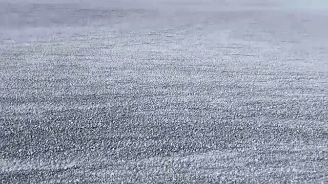 Volcanic pumice stones fill Japanese beach