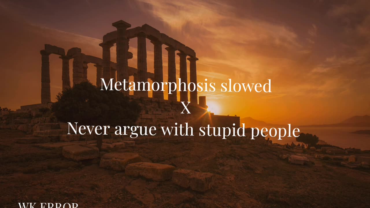 Metamorphosis sped up X NEVER ARGUE WITH STUPID PEOPLE