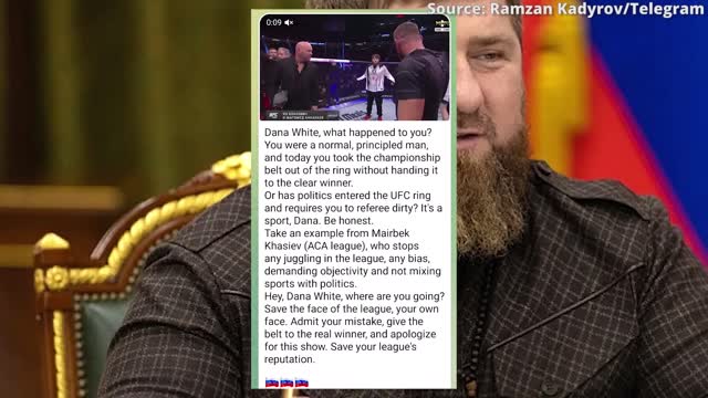 Ramzan Kadyrov goes off on Dana White after Magomed Ankalaev isn't crowned UFC champion