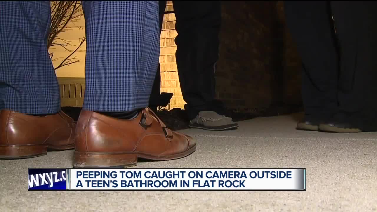 Peeping Tom caught on camera outside a teen's bathroom in Flat Rock