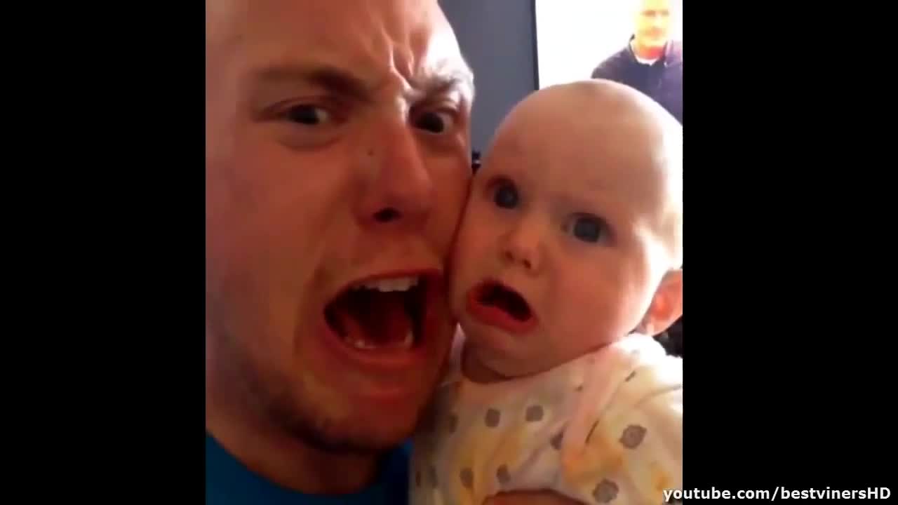 Funny cute baby playing with his dad videos