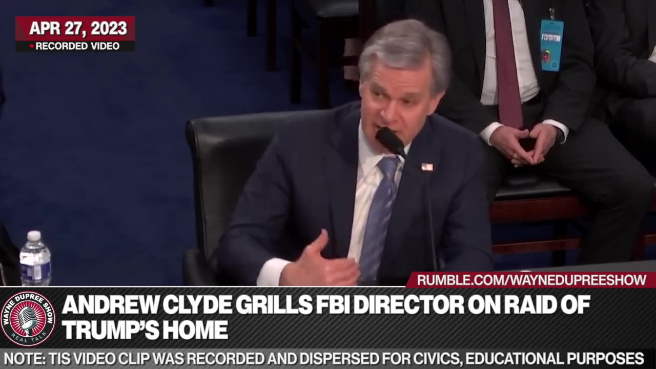 House Rep holds FBI Director Accountable for Trump Raid