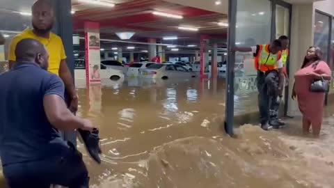 jage captures extreme flooding inside mall in capital ofser