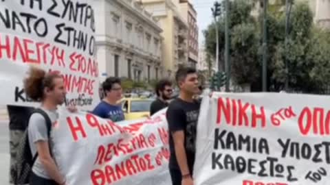 A rally of solidarity with Donbas and "the defeat of NATO in Ukraine" was held in central Athens