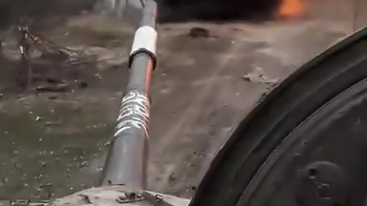 Archive footage taken by the commander of a Russian tank directly from the armor.