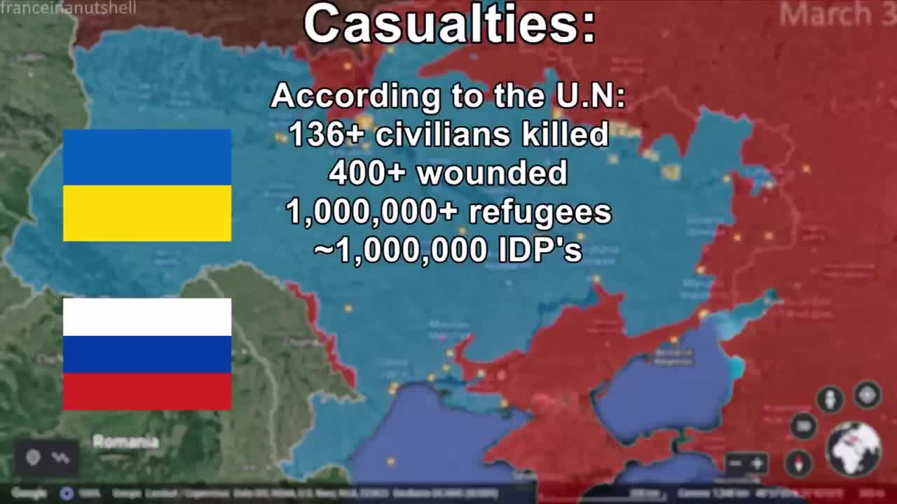 Russo-Ukrainian War 3rd of March Mapped using Google Earth (Day 8)