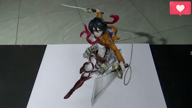 Attack On Titan MIKASA 3D drawing