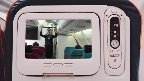 Commercial Airplane Safety on Backseat TV Display 2