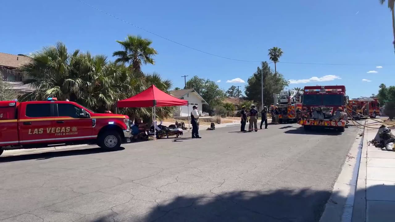 Las Vegas Fire Department extinguishes housefire on Eugene Street LIVE