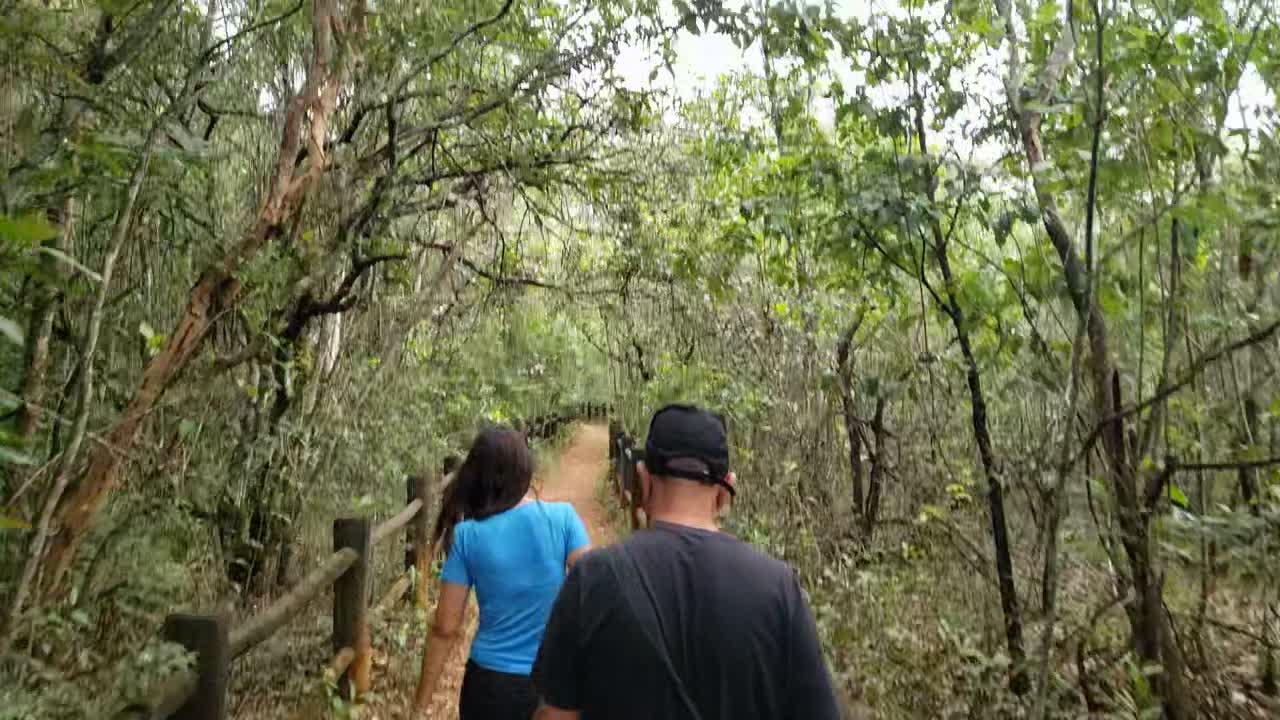 Fazendo trilha parque água mineral