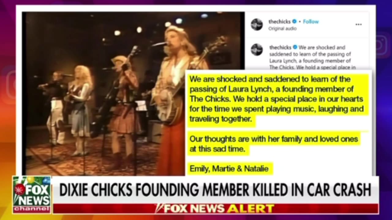 Dixie chicks founding member killed in car crash.