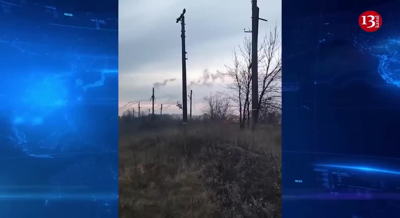 Ukrainian combat helicopter drops bombs on Russian positions