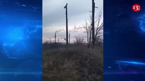 Ukrainian combat helicopter drops bombs on Russian positions