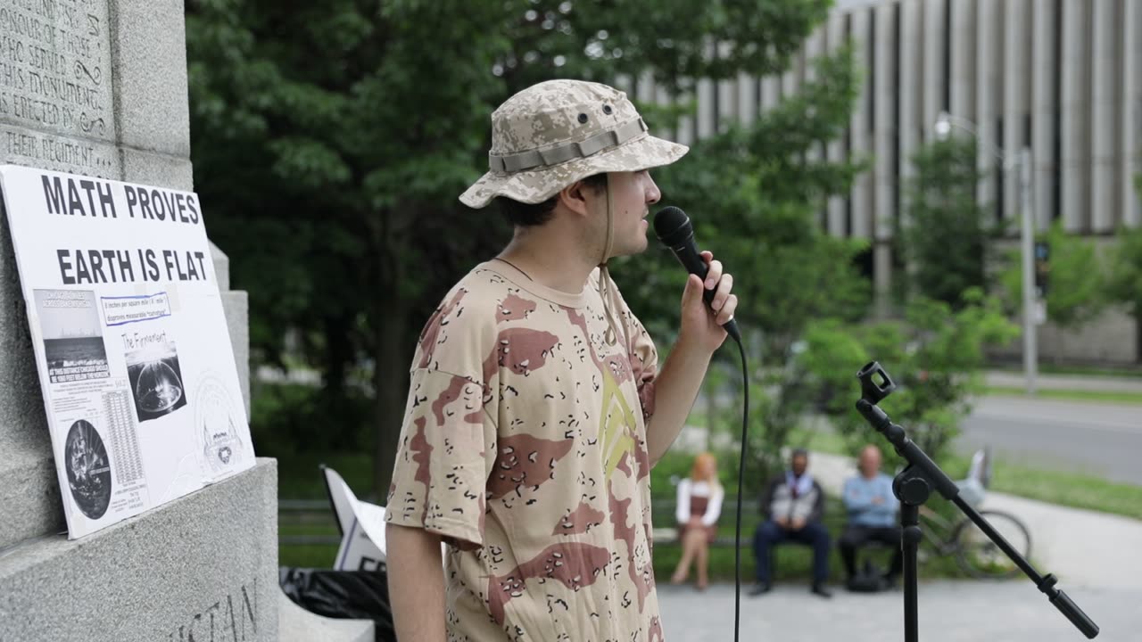 Flat Earth public presentation - Queen's Park, Toronto