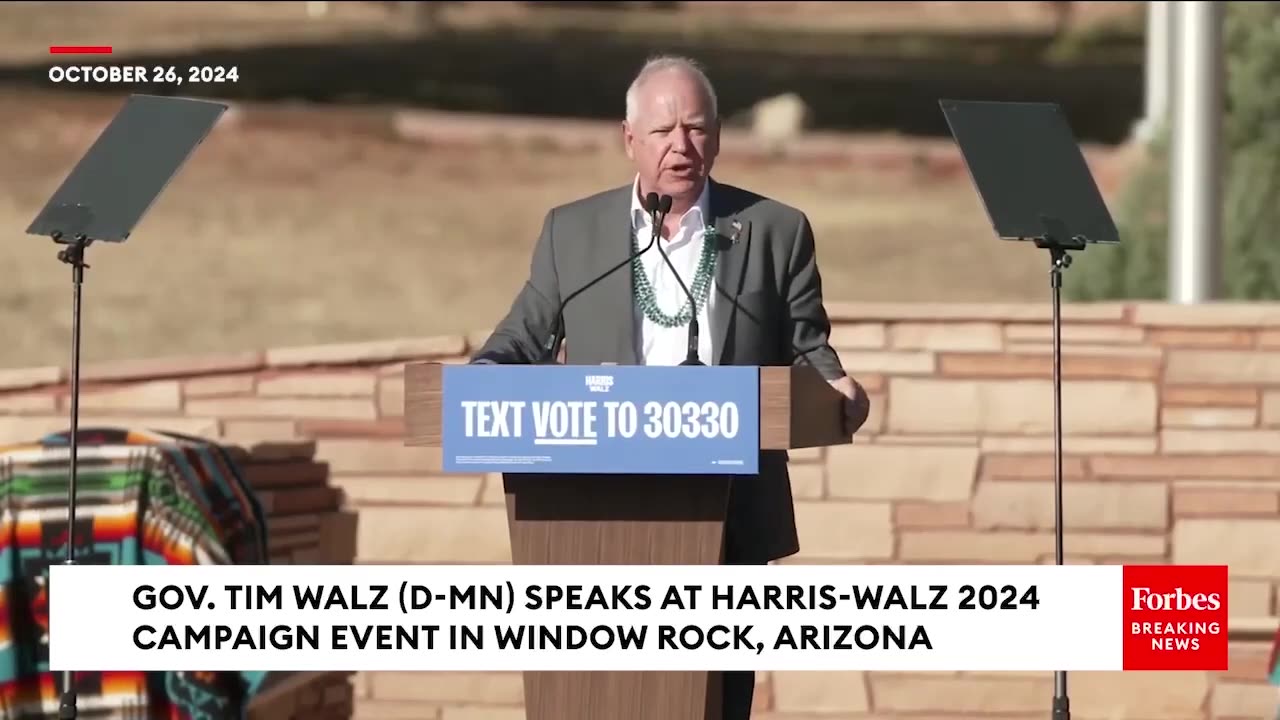 Tim Walz Slams 'Textbook Fascist' Trump At Arizona Campaign Rally