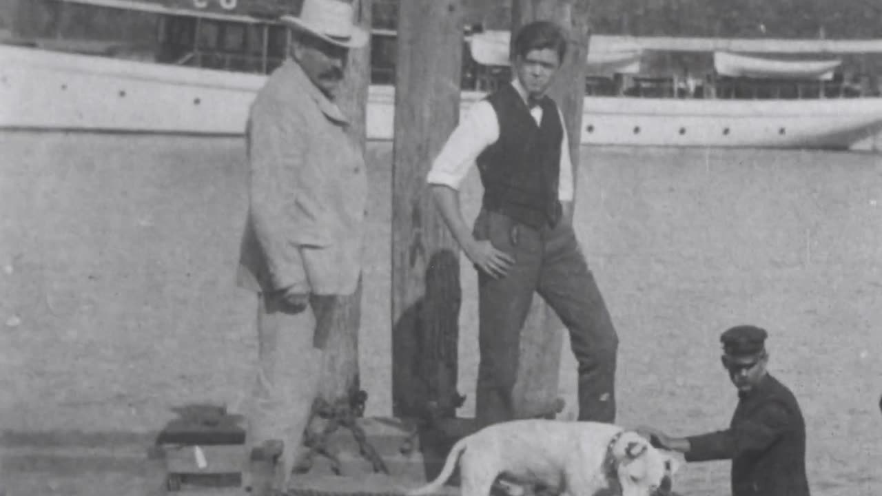 Judge Alton B. Parker & Mayor McClellan At Esopus (1904 Original Black & White Film)