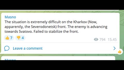 Front failed to stabilize in Donbass, also possibly going to happen in the Kherson direction.