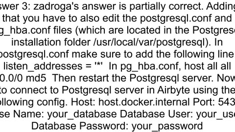 Connect Airbyte in Docker container to local postgres db instance