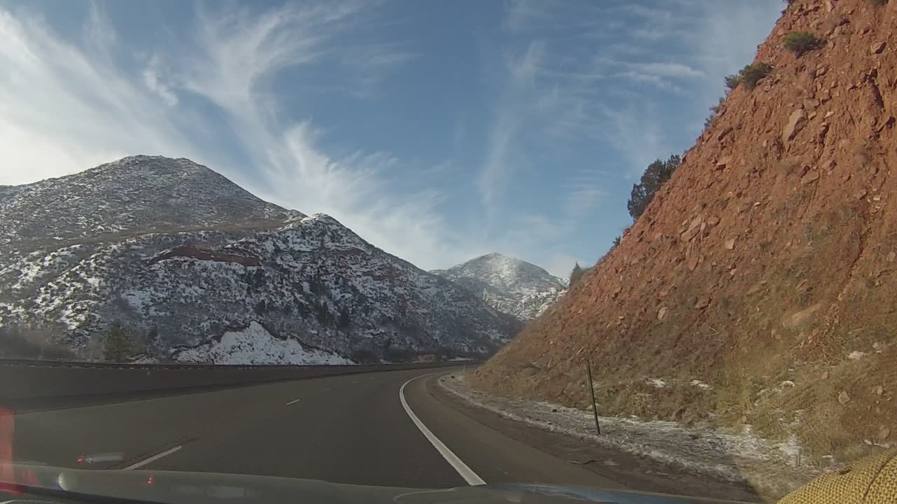 Snow capped red rocks