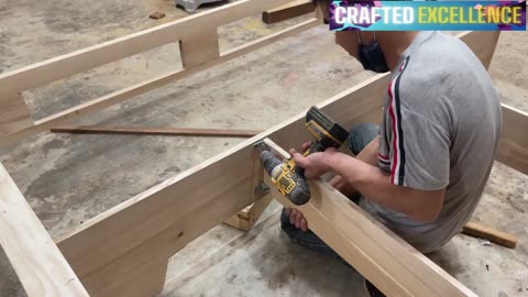 Finely crafted wooden bed with secret compartments