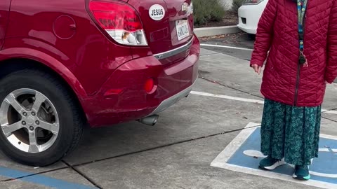 Confrontational Old Lady In Parking Lot