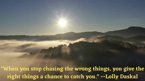 When You stop chasing Wrong Things....