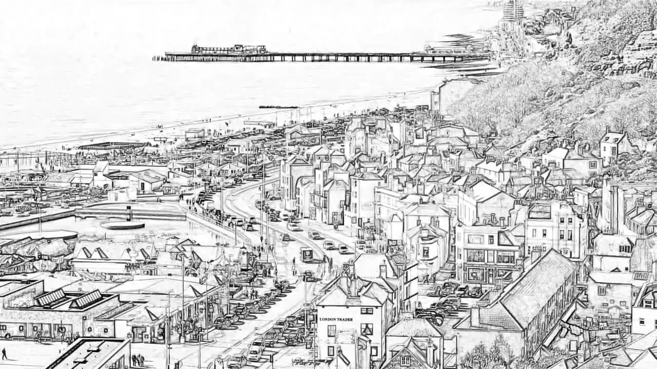 Hastings Old Town Pencil Sketch