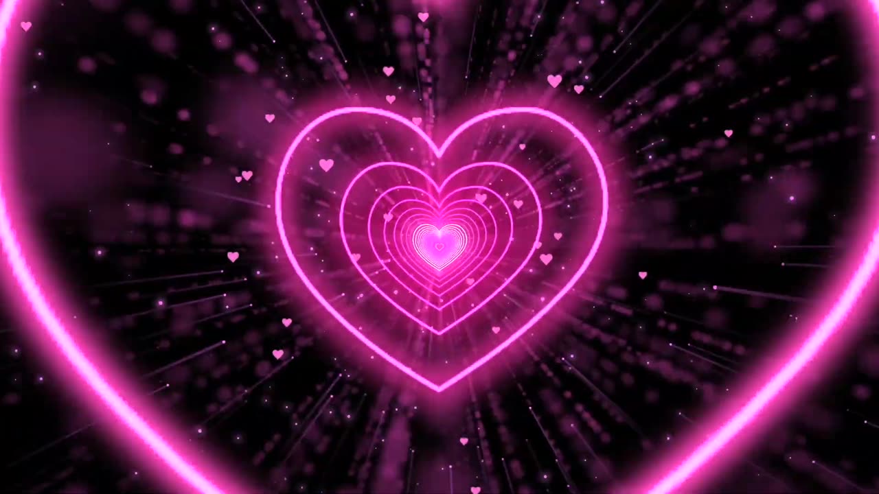 1031. Love Heart💖Pink Heart Background Heart Tunnel