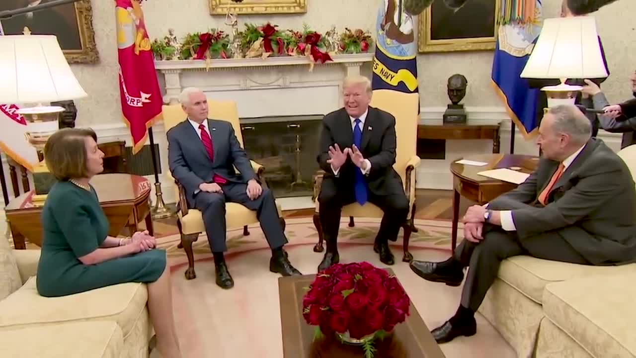 Watch the full, on-camera shouting match between Trump, Pelosi and Schumer