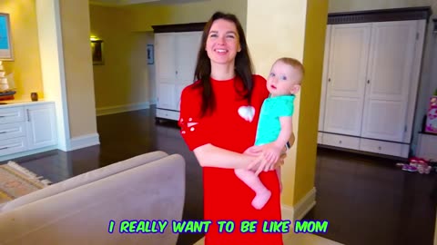 Five Kids I want to be like Mommy Song Children's Song