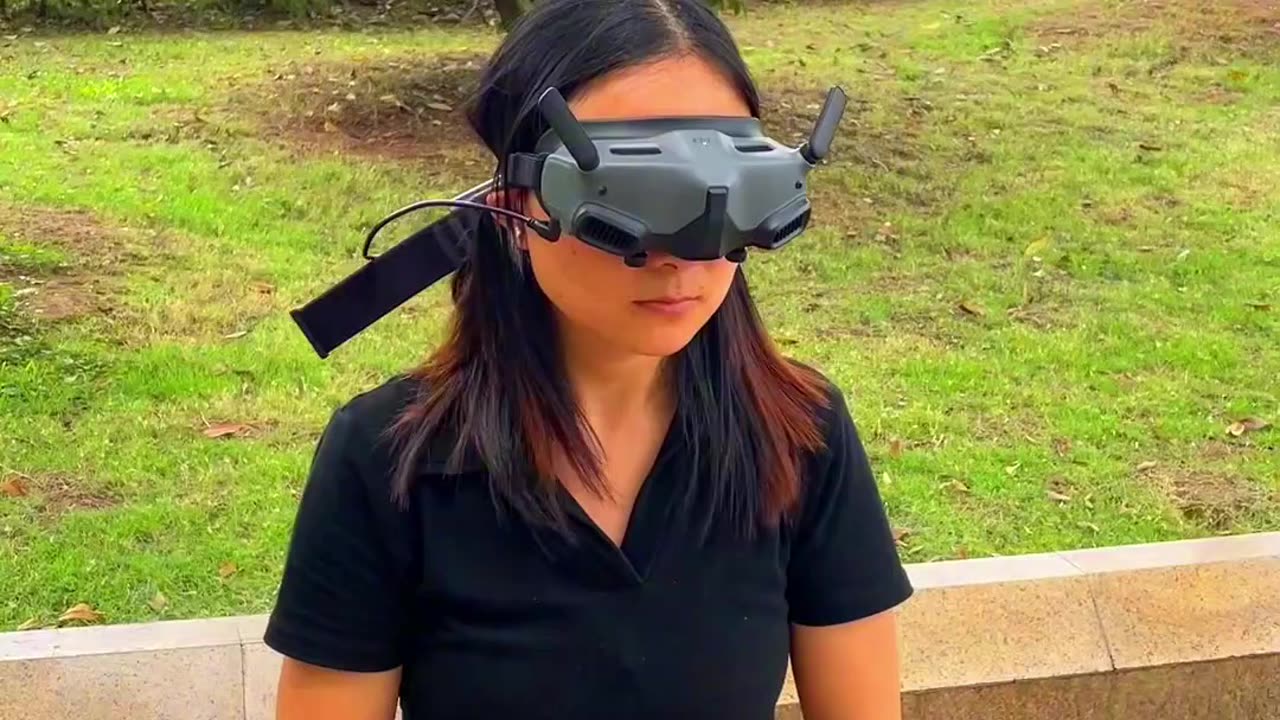 Modern Domestic Drone with Goggles