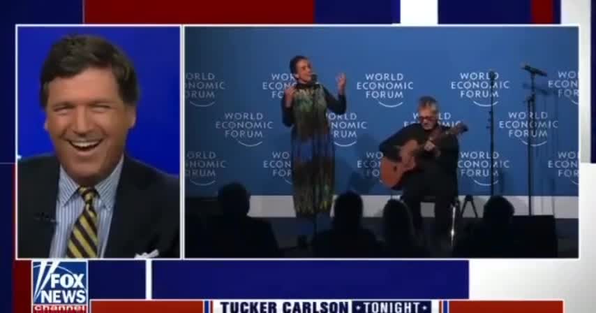 Tucker Checks In On WEF 'Lizard Overlords' In Davos, Can't Contain His Laughter At The Freaks