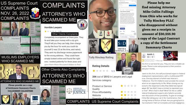 US Supreme Court Complaints - Attorney Douglas W. Desmarais Esq Smith Downey PA Baltimore MD - SCAMMED ME WITH MY SETTLEMENT -- REGENCY FURNITURE LLC - TULLY RINCKEY PLLC - ABDUL AYYAD - AHMAD AYYAD - President BONGBONGMARCOS - President Joseph Biden --