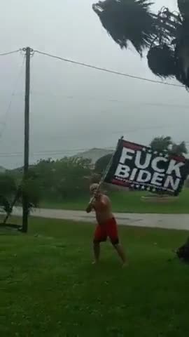 Ultra-Maga Patriot Takes Ultimate Stand Against Hurricane