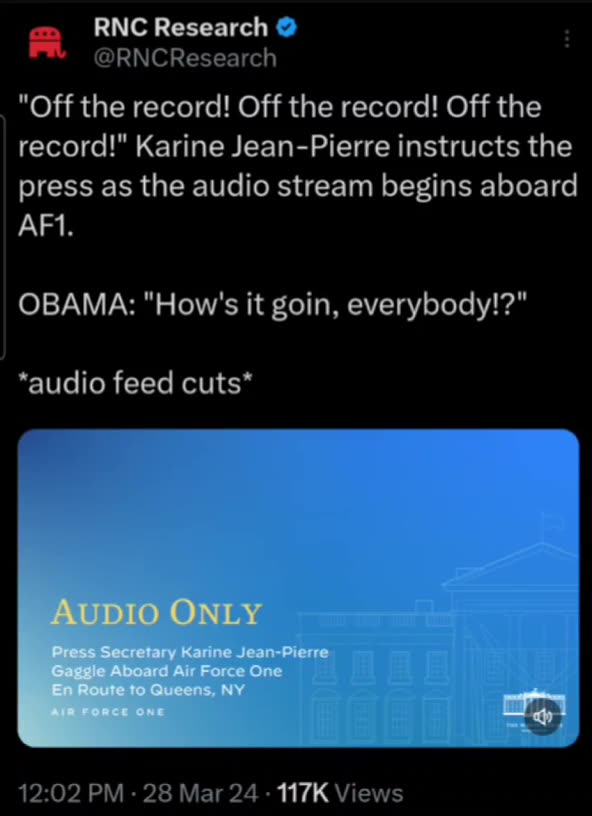 Why is Barack Obama with the WH Press Sec & the media on "AF1?"