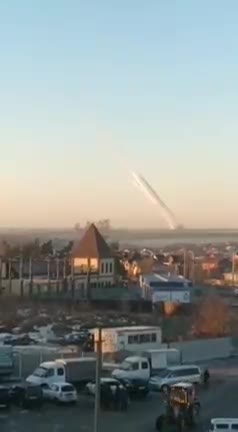 The launch of the BM-30 "Smerch" from the Russian Belgorod in the direction of Ukraine