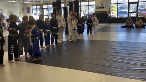 Isaac BJJ Gray and white belt promotion