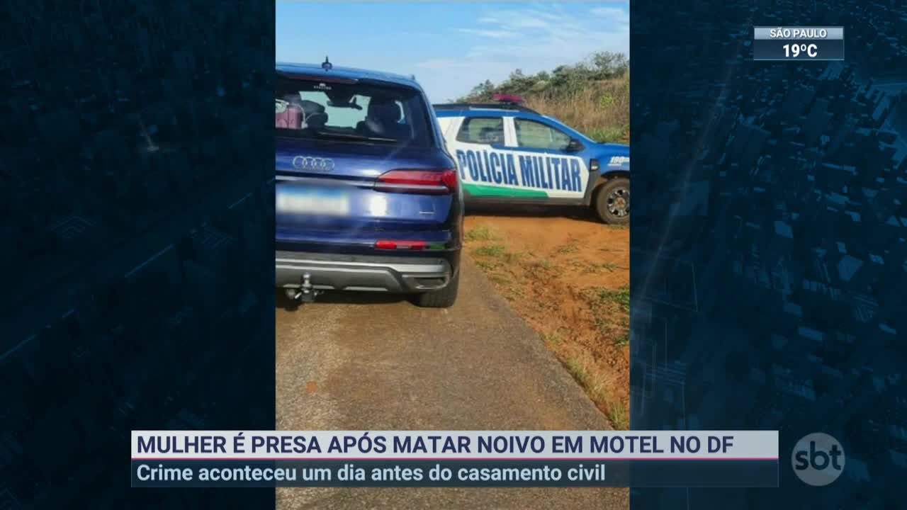 Mulher é presa após matar noivo em motel no DF | SBT Brasil (10/11/22)